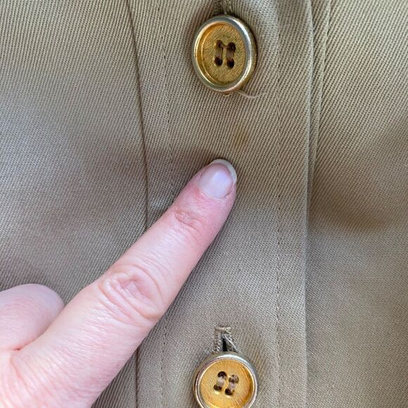 Vintage Trench Coat 10 Tall TWA Airlines Stan Herman Flight Attendant Belted 70s - Picture 8 of 12